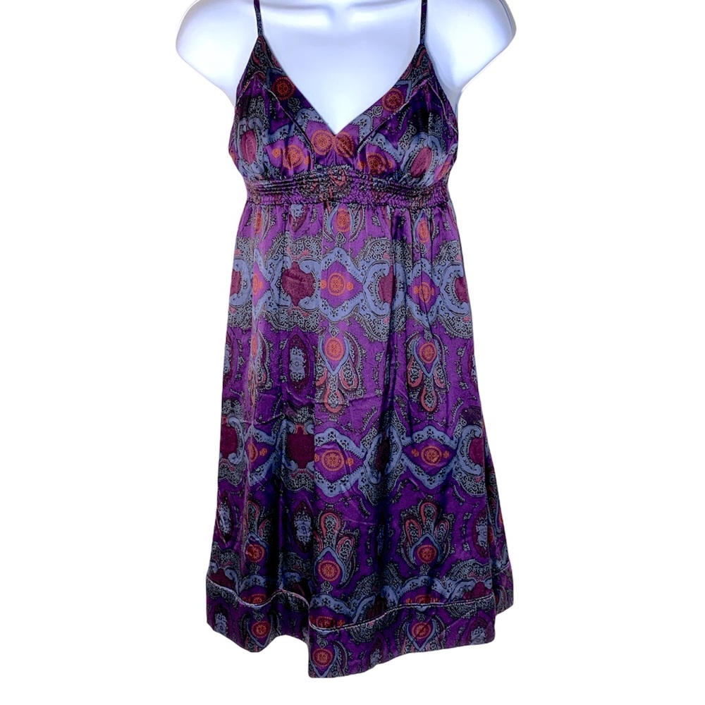 Banana Republic Purple Paisley Dress -0 petite - Like New
